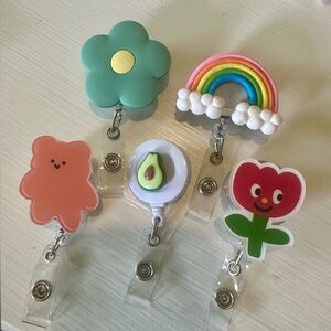5-Pack Cute Belt-Clip Badge Reels – ID Holder Bundle